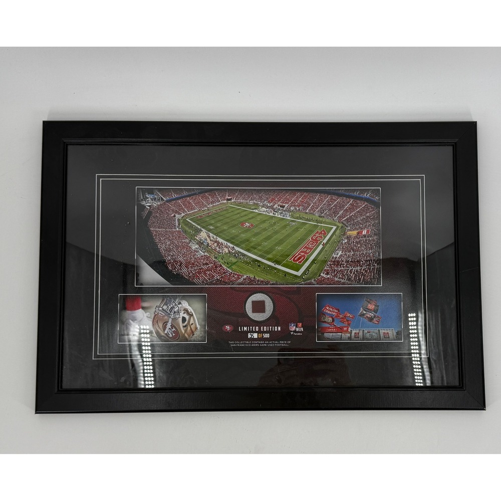 SF 49ers Game Used Football Limited Edition Framed Fanatics COA 35/500